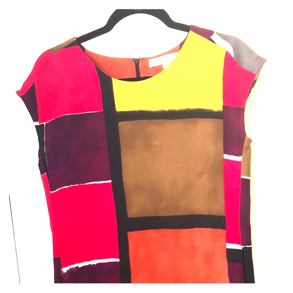 LOFT bold color blocked sheath dress